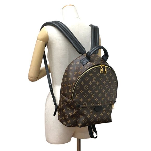 Louis Vuitton Monogram Palm Springs Backpack MM Rucksack Brown Black - Picture 3 of 7